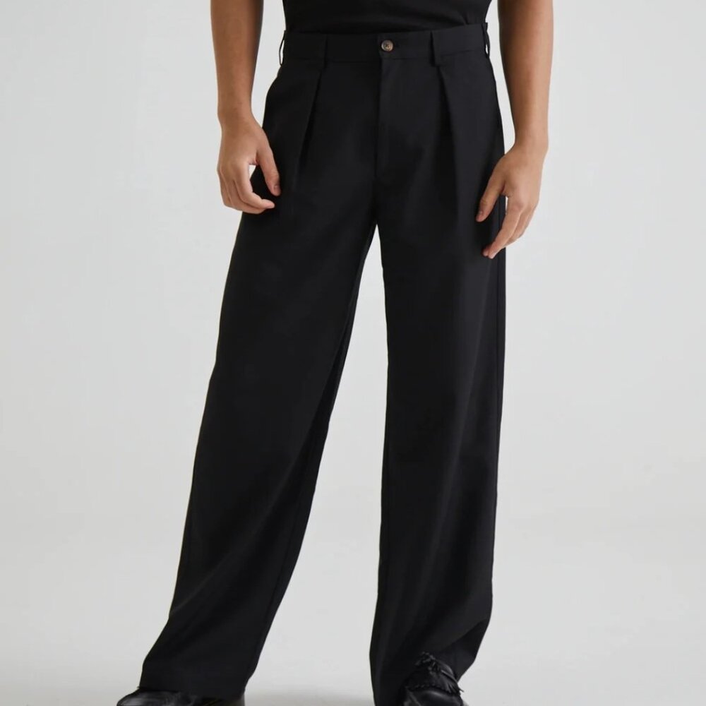 Versatile Black Pleated Pants
